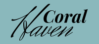 This is the Coral Haven Logo in blue.